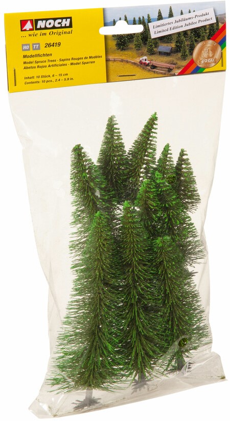 Model Spruce Trees, 6 - 15 cm, 10 pieces - E-trains