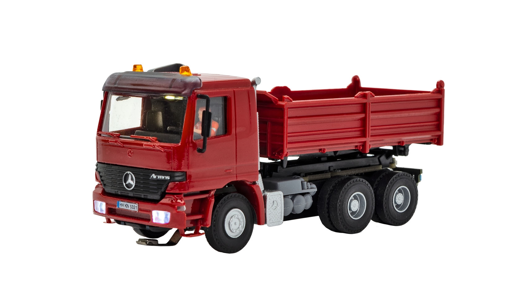KIBRI 11140 H0 MB Actros 3-achs Kipper mit Kippanhänger (357) EUR 23,99