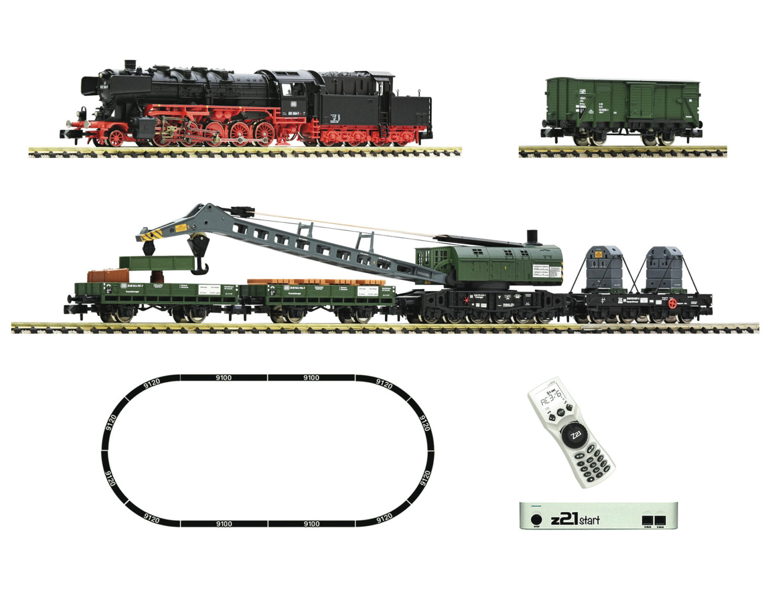 DCC Steam class 051 with crane train, DB Etrains